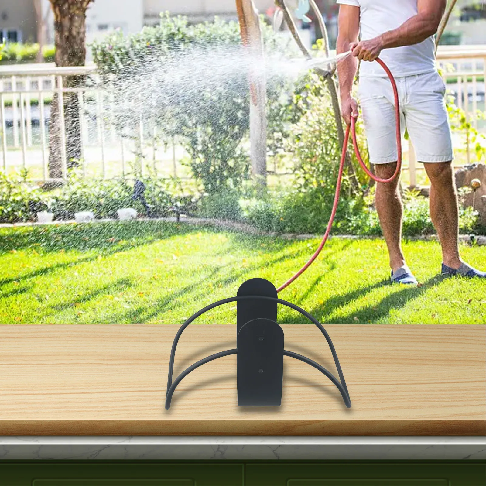 

Home Organization Outdoor Storage 1 Piece Garden Hose Rack Heavy Duty Hose Holder Pipe Storage Solution Hose Holder