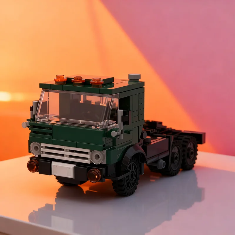 Image of 202-teiliger MOC KAMAZ Traktor-LKW Stadt-Frachtmodell Baukasten DIY Geschenk Kreatives Sammlerstück Deko-Display Premium für Erwachsene und Kinder