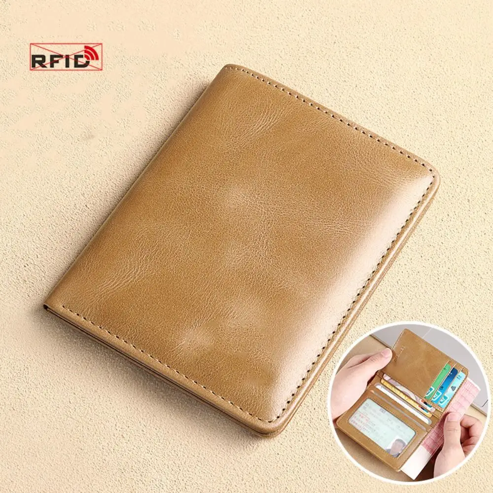 Vintage Leather Mini Wallets for Men RFID Card Holder Money Clip Slim Male  Purse Men's Wallet Bag