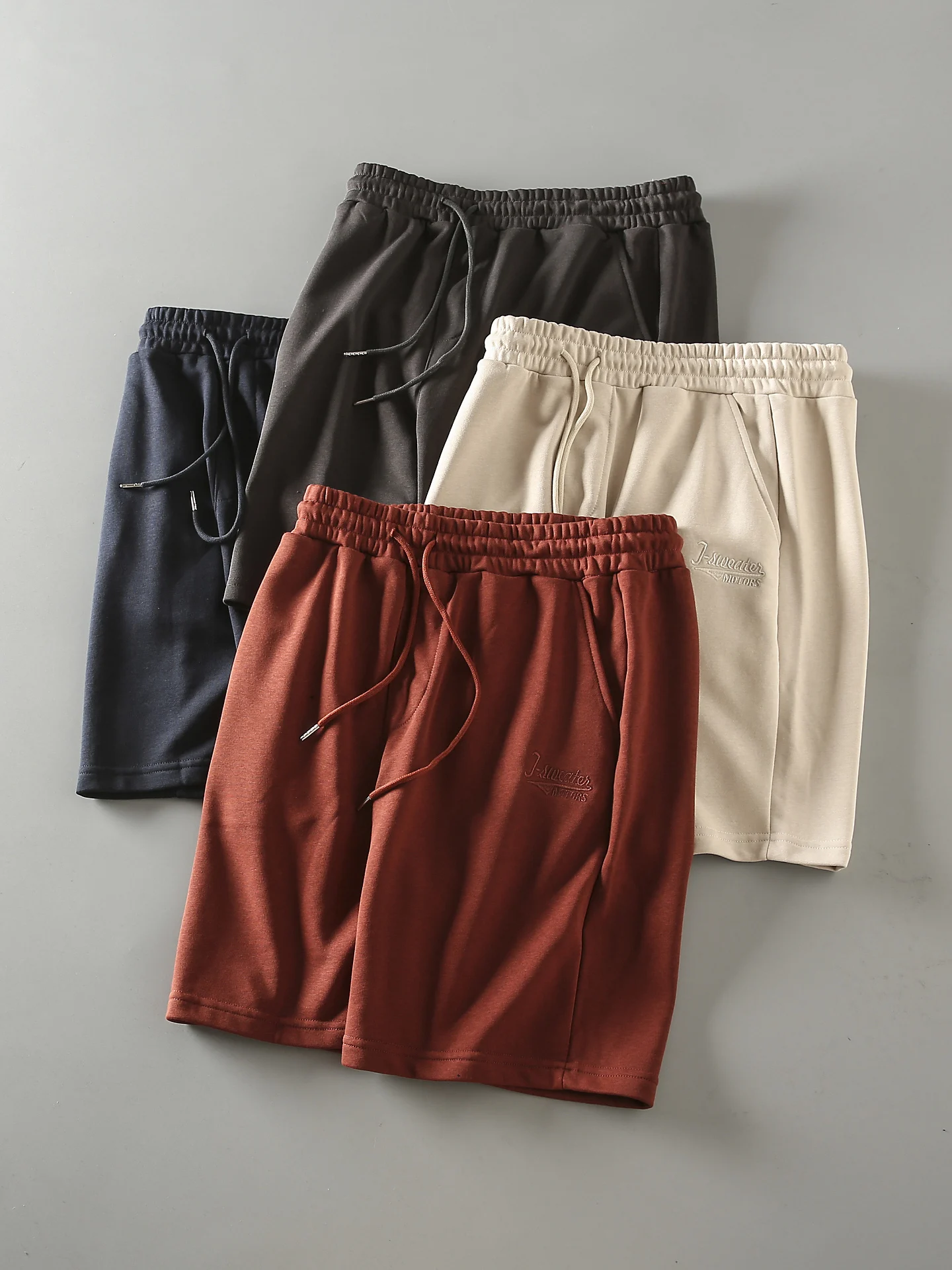 

Summer New American Retro Waed Knitted Loop Men's Color Versatile Five-Part Pants orts Mid-Length Trendy Youth Casual