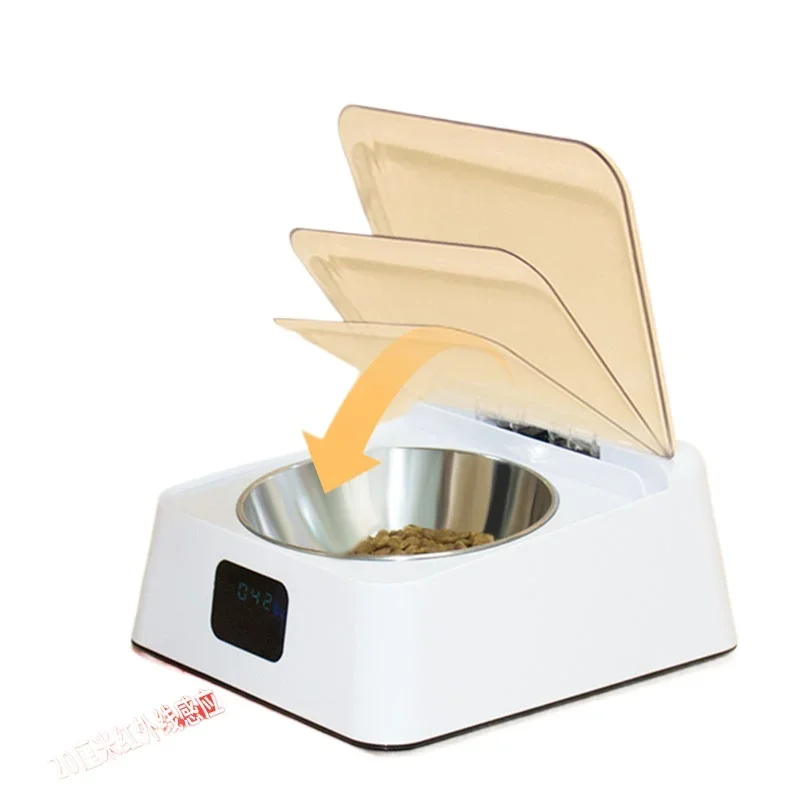 

Stainless steel, pet smart health bowl, induction, automatic feeding, self-closing, wet food preservation, pet cat bowl
