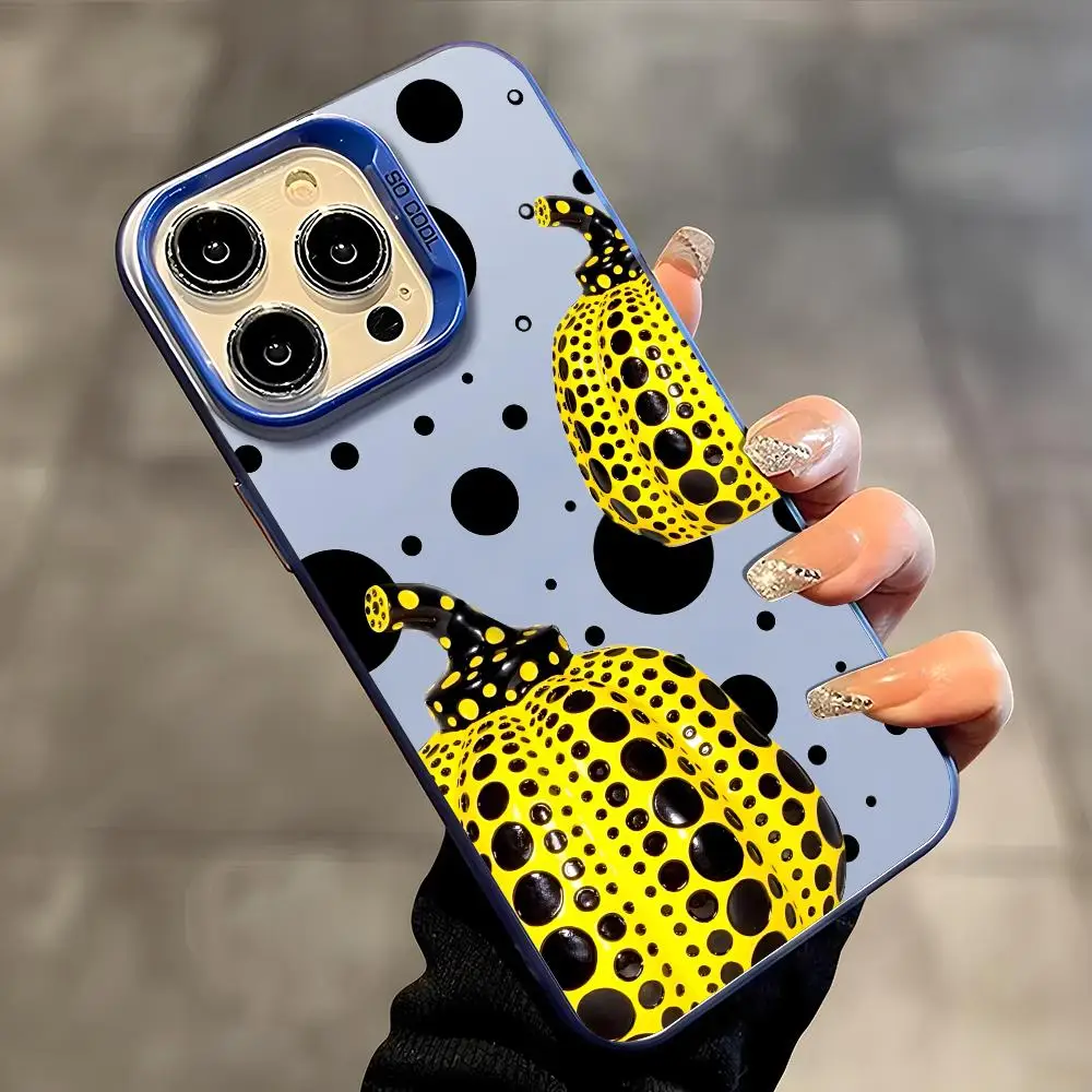 Y-yayoi K-kusama Art Phone Case For IPhone 17 16 15 14 13 12 11 Pro Max Air Matte Laser Aurora Shockproof Phone Case