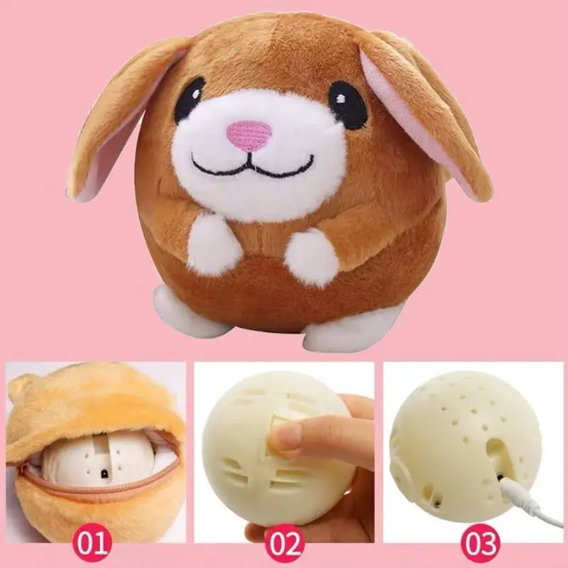 95EAE PET ROUNCING BALL BALL CARDOON Pig Dog do lalki USB Plush Electric Plush Bating Sing dla dzieci