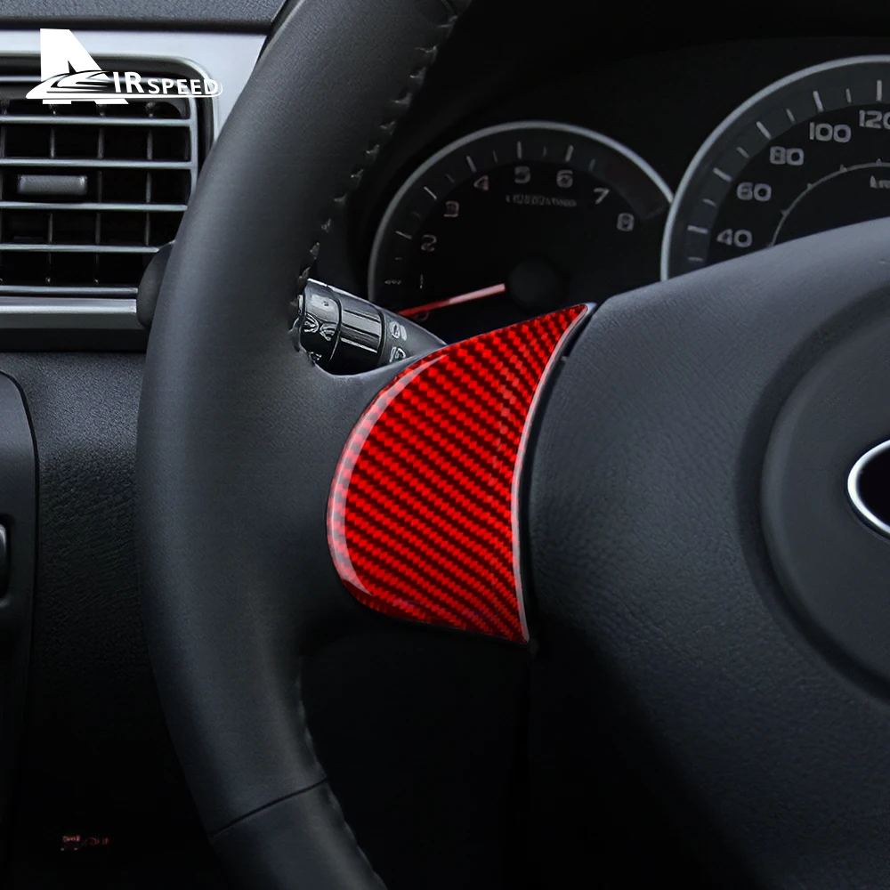 Real Soft Carbon Fiber  Sticker For Subaru Impreza 2009 2010 2011 Car Steering Wheel Key Button Interior Trim Accessories
