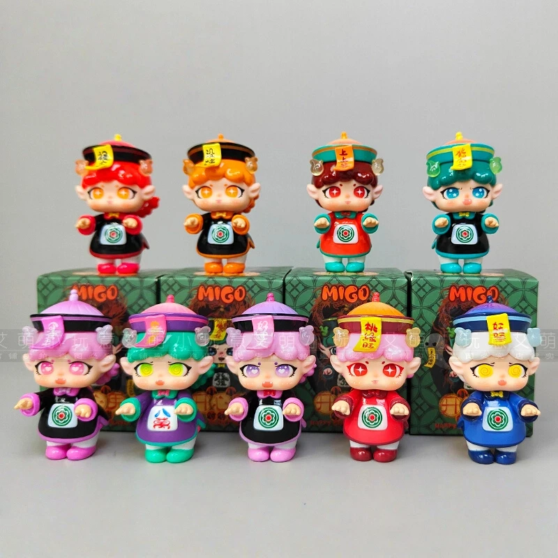100% Genuine Migo Happy Ghost Series Mini Blind Box Mystery Box Dolls Little Ghost Model Mini Toy Play Ornament Collection