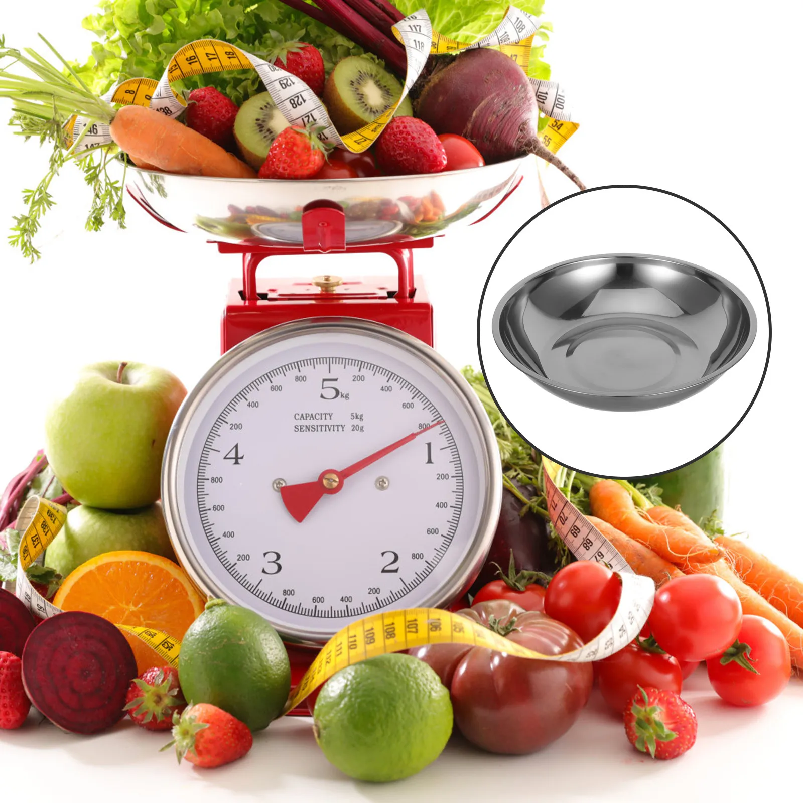 Electronic Weighing Scale Tray Precision 25Cm Stainless Steel Food Measurement Pan Kitchen Scale Replacement Weighing Bowl