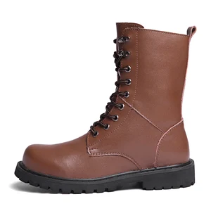 Botas de cano alto respirável masculinas, 100% couro genuíno, sapatos casuais ao ar livre, botas de neve, inverno, outono 10 principais vendas bota coturno verniz - №7