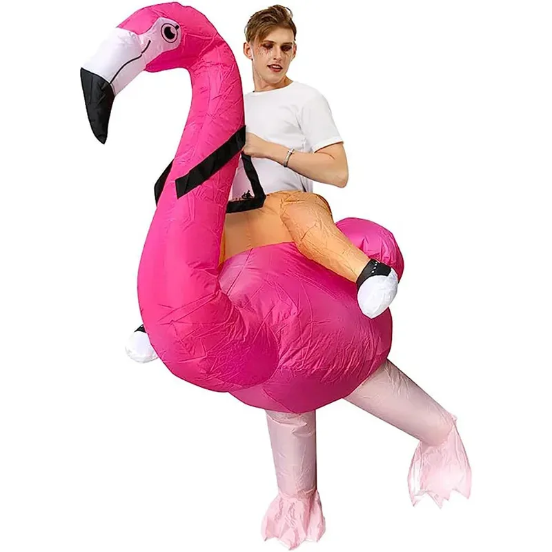 

Flamingo Inflatable Costume Christms Mascot Costume For Women Adults Kids Halloween Cartoon Anime Mascot Cosplay For Party