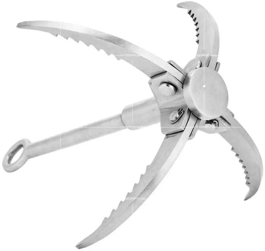 Stainless Steel Outdoor Survival Climbing Hook 4 Prongs Tiger Claw for Mountaineering Rock Climbing