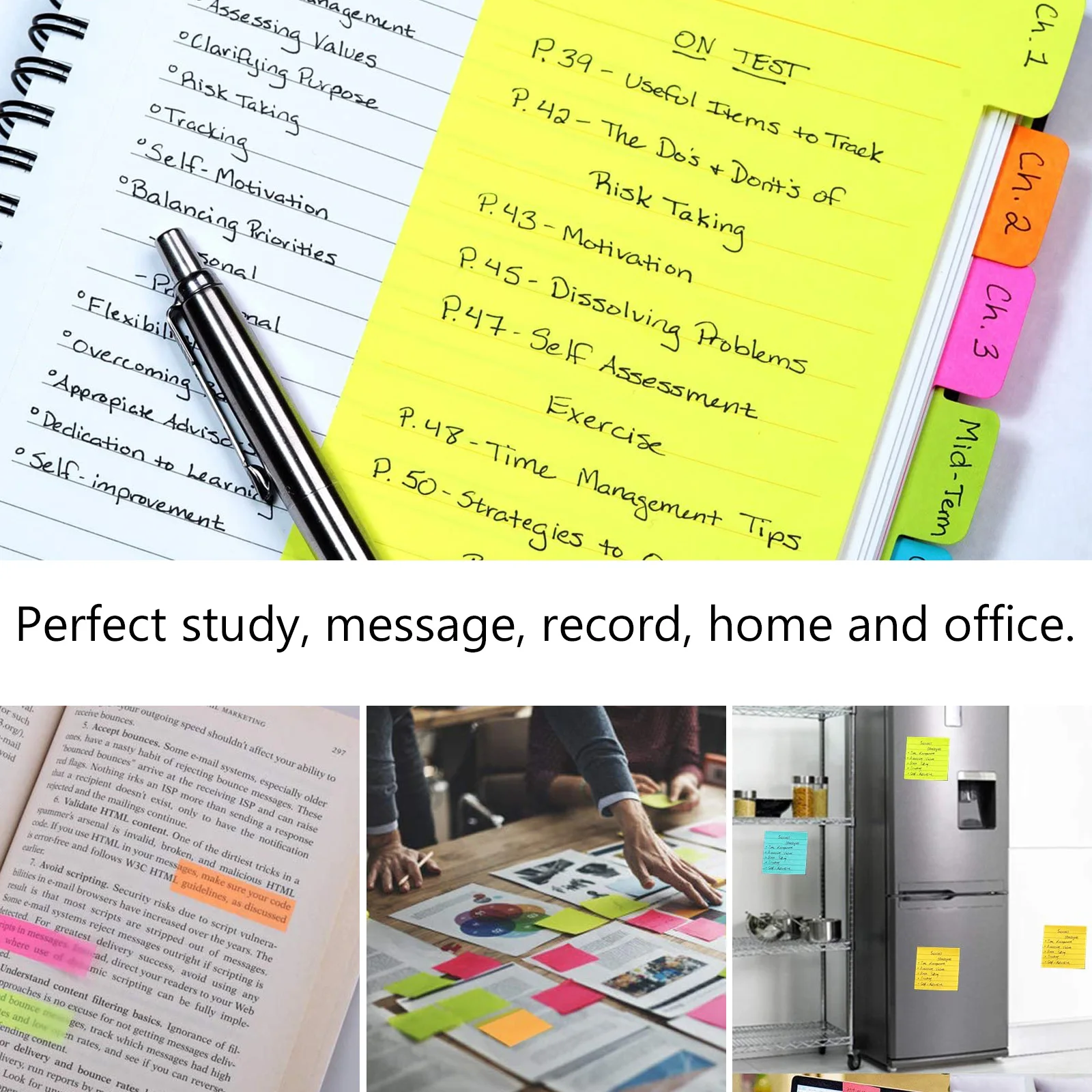 

Notebook Adhesive Notes Paper Memo Stickers Tabs Combination Pad Office Index Stationary