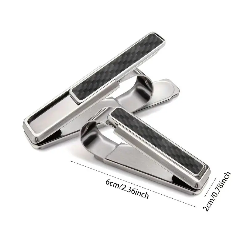 Fashion Stainless Steel Money Clip - Compact Cash And Credit Card Holder Metal Clip Wallet ID Card Clip