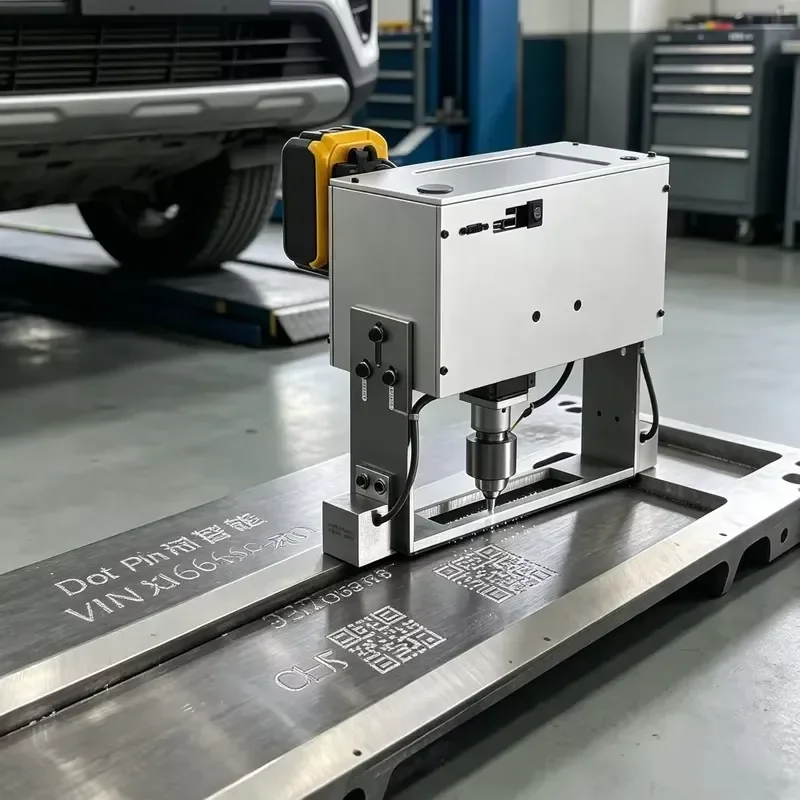 Industrial Portable Dot Pin Peen VIN Marking Machine Battery Powered QR Code Engraver for Car Chassis and Metal Parts