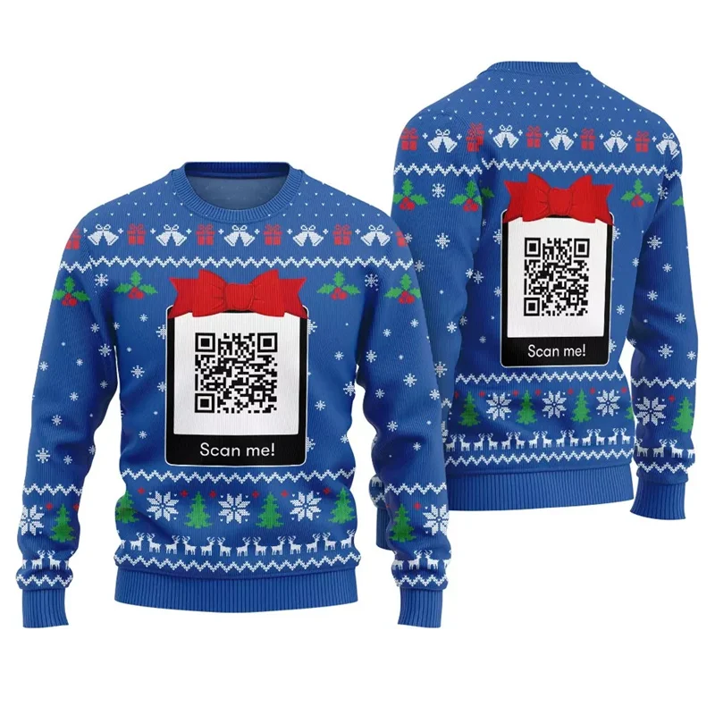 Custom Christmas Ugly Sweater Festival Personality Street Clothes Crewneck Pullover  Xmas Fashion Trendy Men Women Sweatshirt