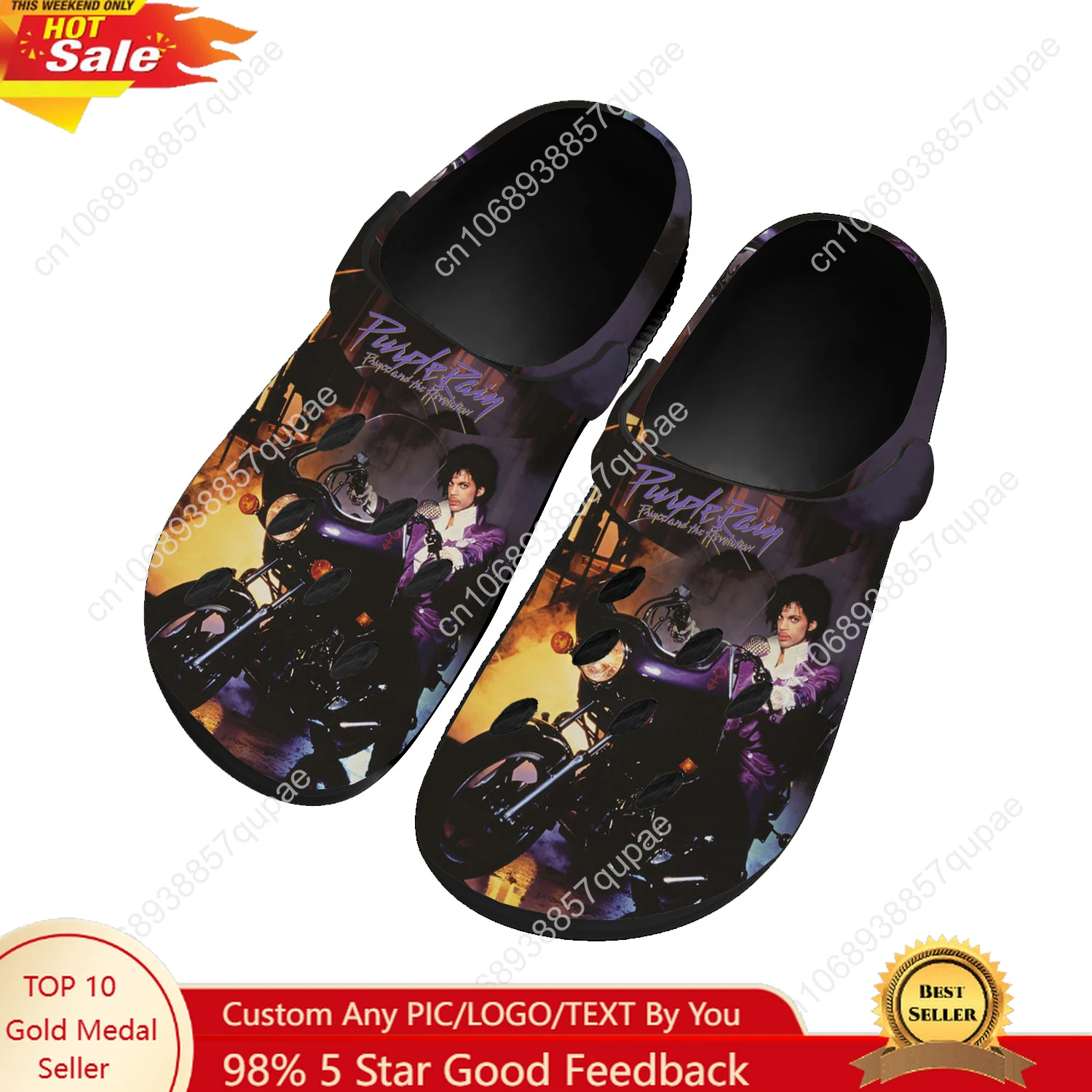 Prince Rogers Nelson American Singer Home Custom Sandals Women Teenager Water Shoes Garden Clog Breathable Beach Hole Slippers