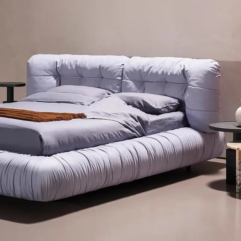 Design Full Bed Double Luxury Bedroom Floor Human Dog Massage Bed European Modern Princess Sleeping Beliche Trendy Furniture