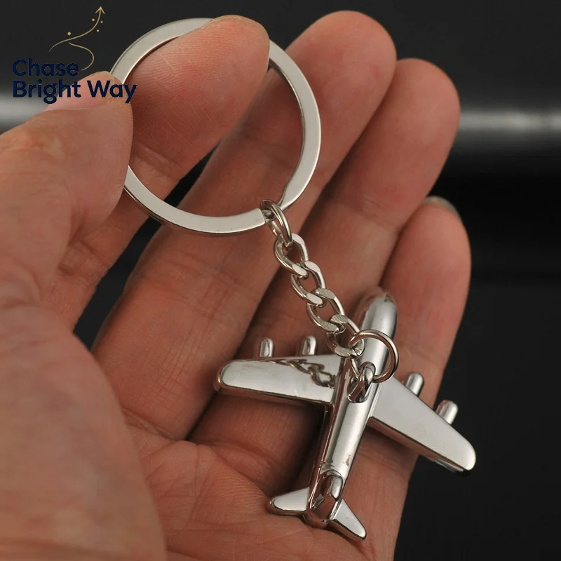 Creative Retro 3D Airplane Metal Keychain Pendant Keyring Key Chain Jewelry