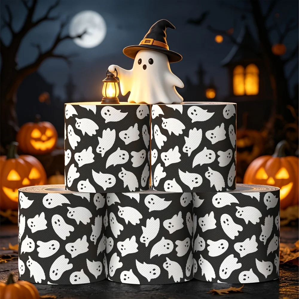 White Printed Toilet Paper Halloween Birthday Party Decoration
