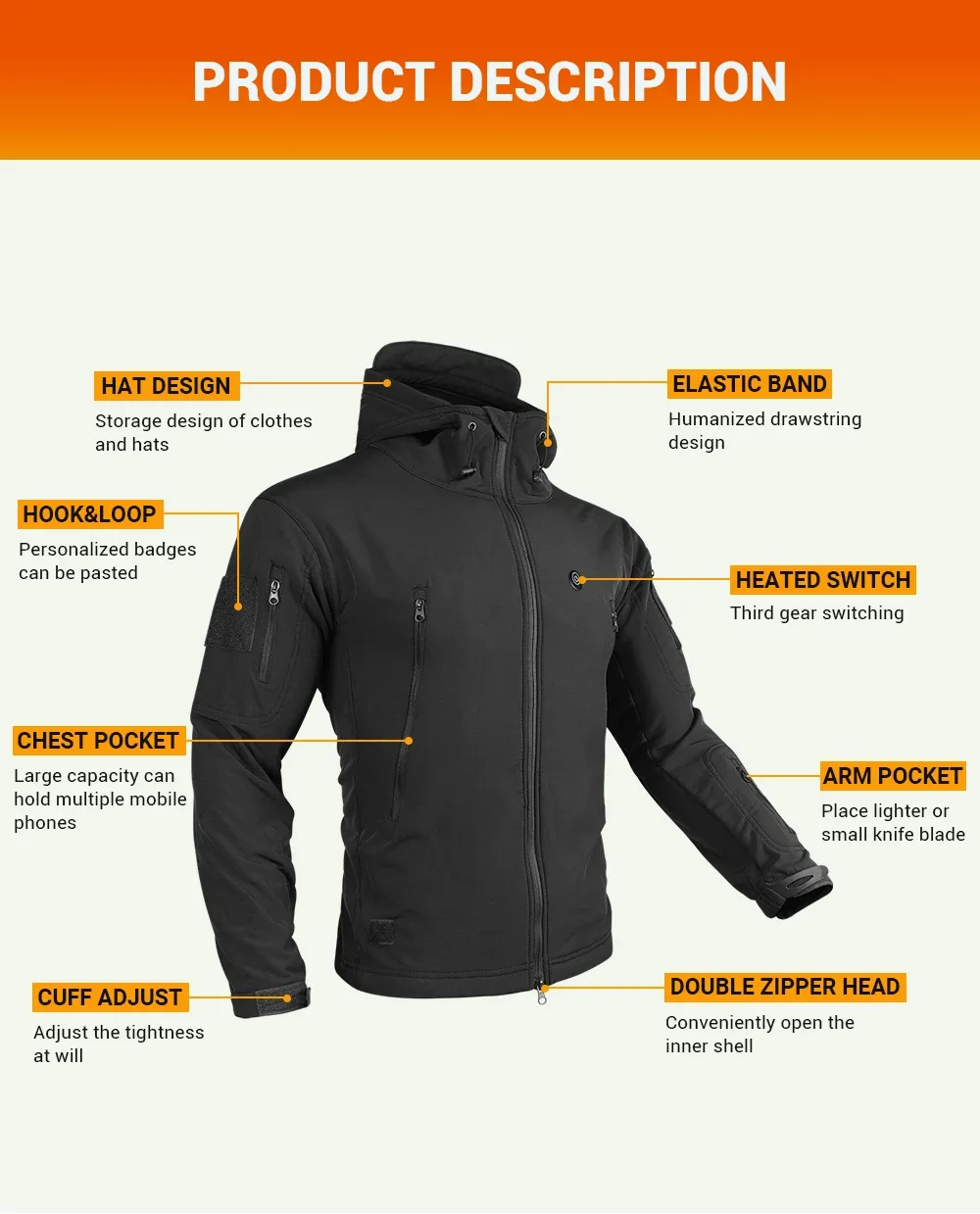 7-zone USB heating jacket for men's and women's waterproof winter warm electric washing jacket for warmth men's winter jacket 15 Sb53fd62777b2407d8a55bfec8a93fd0fD