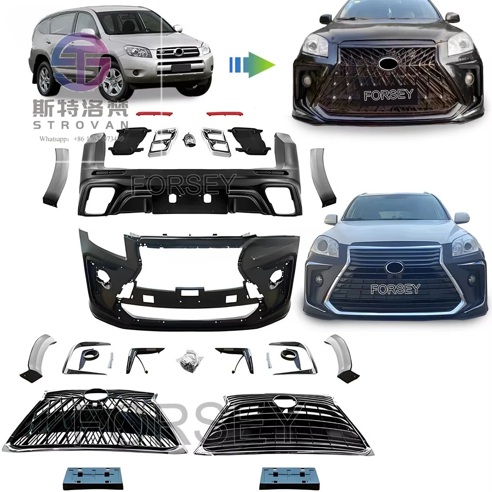

2009 2010 2011 2012 RA V 4 body kit upgraded to l-exus LX570 body kit facelifted front and rear bumper body kit