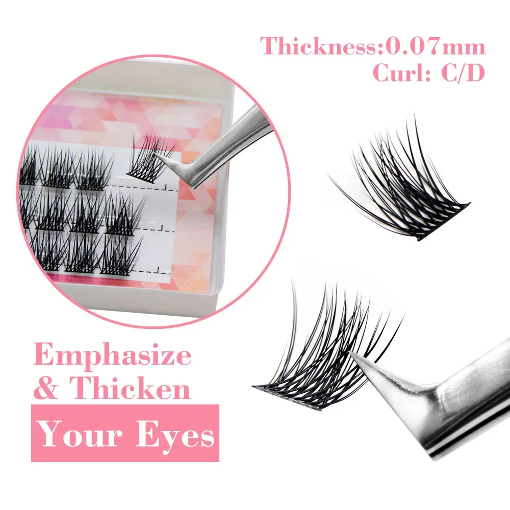 Super grupo de cílios postiços segmentados de vison, extensão 100d diy, cílios postiços individuais naturais, ferramentas de maquiagem, cílios macios de seda