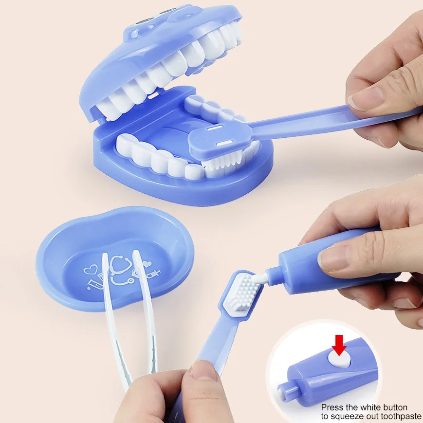 Brinquedos Montessori para Crianças, Interação Pai-Filho para Menina e Menino, Cheque Dentista, Modelo de Dentes, Interpretação Médicos, Bebê e Criança, Brinquedo Aprendendo