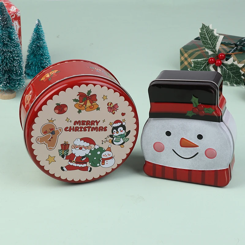 Frascos de folha de flandres de natal café chá tempero doces presentes caso de armazenamento de jóias recipiente de fabricação de velas caixa vazia decorações