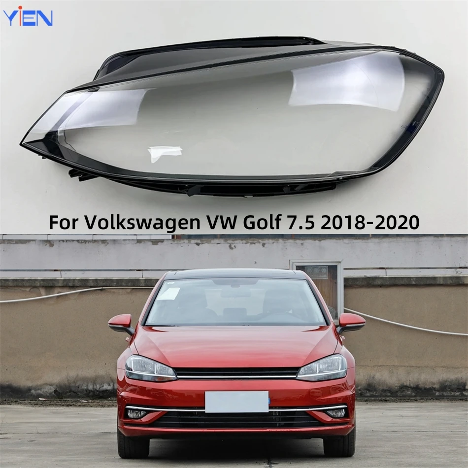 

For Volkswagen VW Golf 7.5 2018 2019 2020 Accessories Front Lamp Lens Glass Cover Car Front Headlight Lens Cover Lights Shell