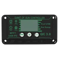 MPPT Solar Charge Controller with Digital Display Waterproof for Enhanced Performance in 12V/24V Applications 10A 100A Support