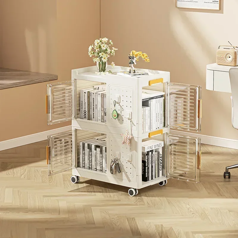 Internet celebrity Stackable bookcase storage box Movable sorting folding box Classroom storage Living room sundries storage box