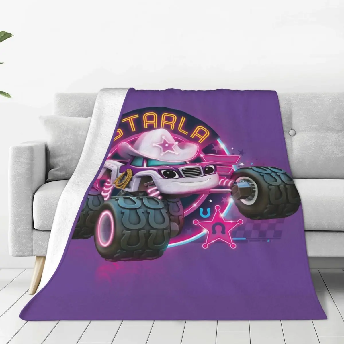 Blaze And The Monster Machines Crew Blanket Soft Warm Flannel Throw Blanket Cover for Bed Living room Picnic Travel Home Sofa