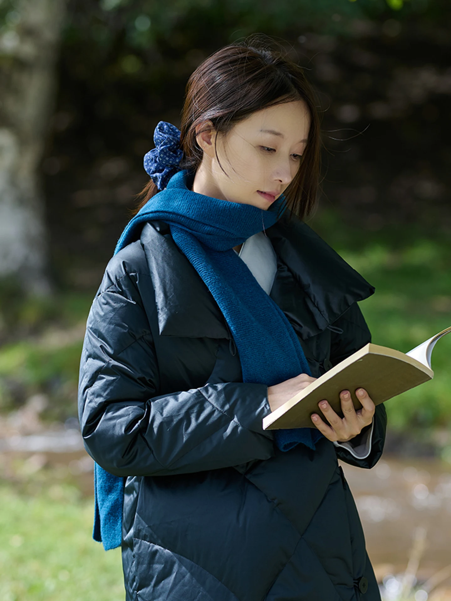 エレガントな純色ウールスカーフショール-25qds024-柳の暖かさの前で-長方形の形-冬のファッション-韓国スタイル-若い女性向け