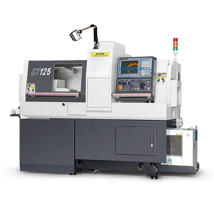 Type Cnc Lathe 2 Spindle 5 Axes SM125 Cnc Lathe With Dual Spindle High Accuracy Metal Parts Processing