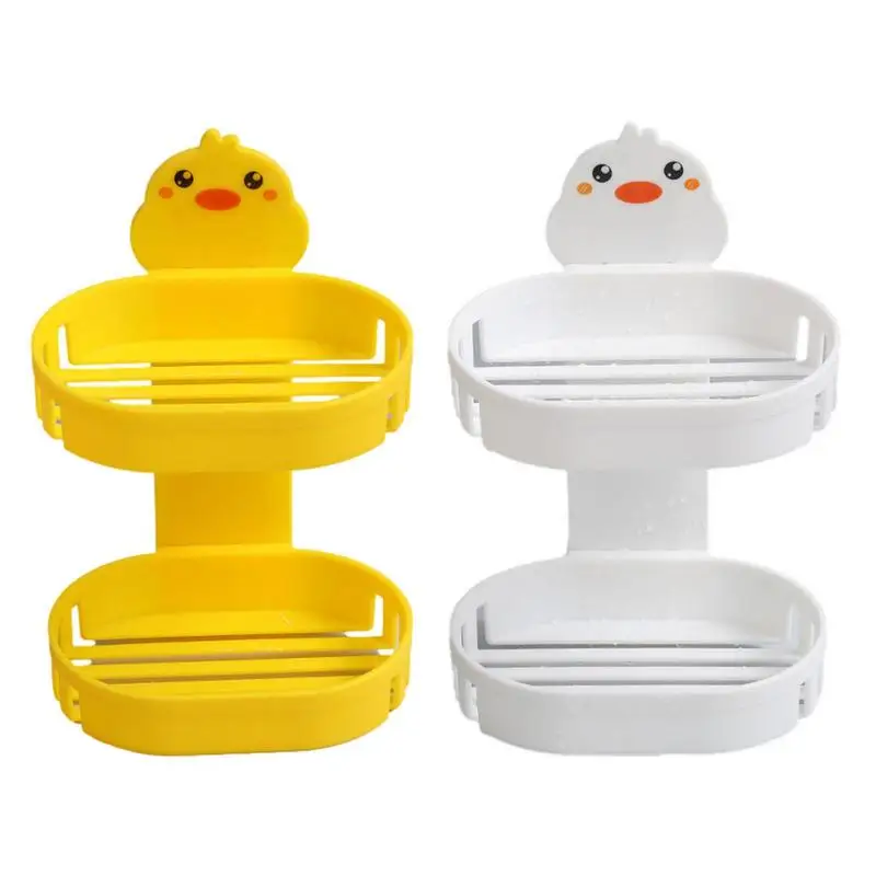 Shower Soap Bar Holder Soap Case Bathroom Soap Dish Soap Holder With Detachable Tray Strong Suction Cup Dish Sponge Holder 2