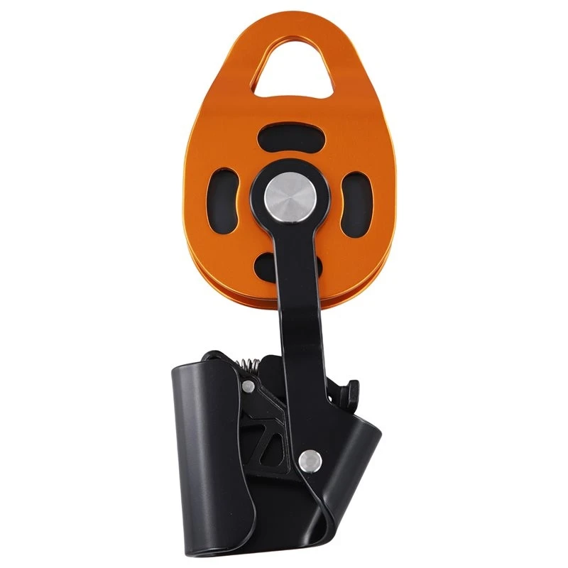 T22C Pulley Climbing Single Wheel, Pulleys, Heavy Duty Single Rope Pulley Block For 8-12Mm Rope Climbing Pulley Wheel Orange