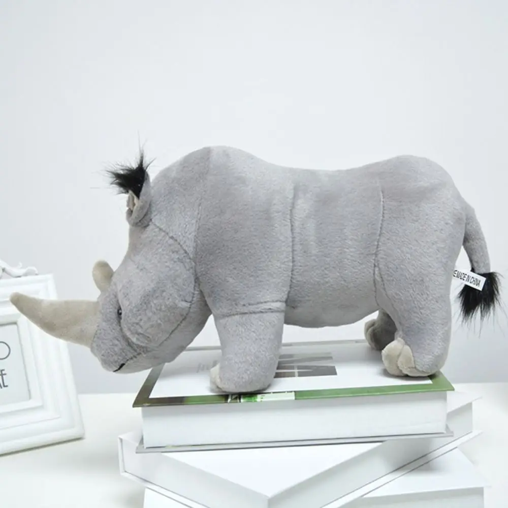 Wild Animals Rhinoceros Plush Toy Stuffed Animals Realistic African Rhinos Doll Standing Soft Pillow Stuffed Rhinoceros Doll