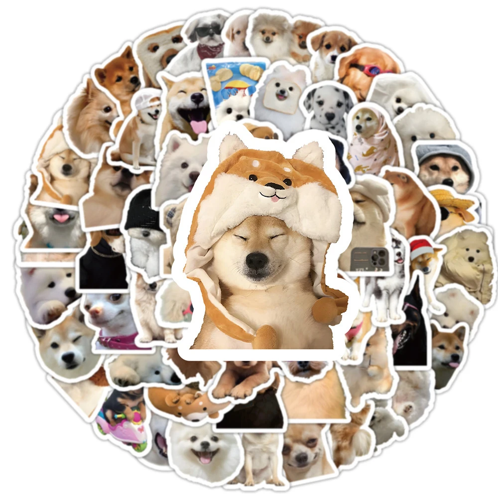 10/30/50/100 Stück Kawaii Haustier-Hunde-Meme-Graffiti-Aufkleber Niedliche Tier-Welpen-Cartoon-Aufkleber für Scrapbook, Gepäck, Handy, Spielzeug, Geschenk