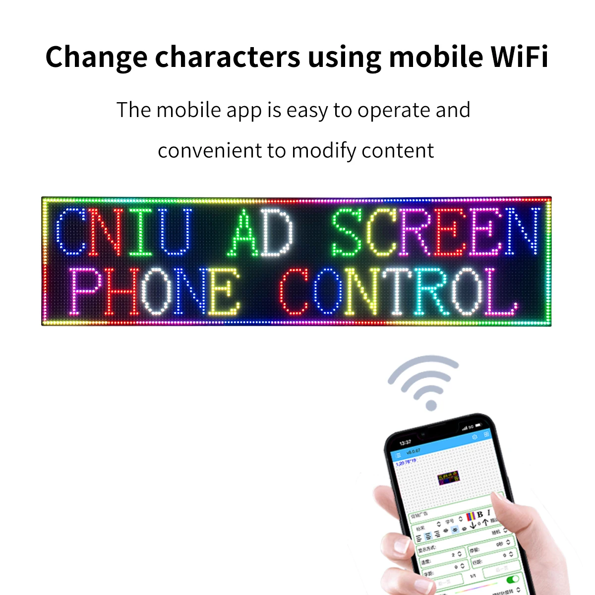 P4L Portable Street Stall Advertising Display Screen Mobile WiFi Changeable Message USB 5V Powered Sign Board for Business