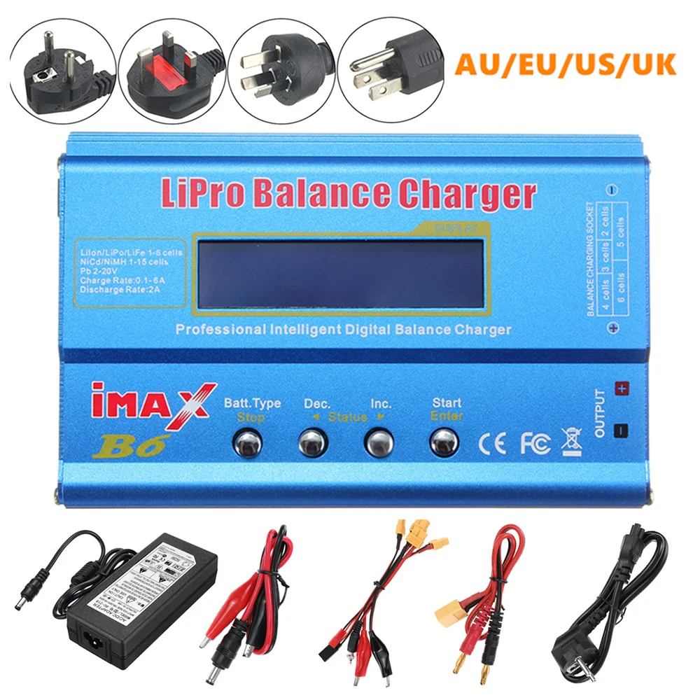 

iMAX B6 80W 6A Lipo Battery Balance Charger XT60 Plug with Power Supply Adapter