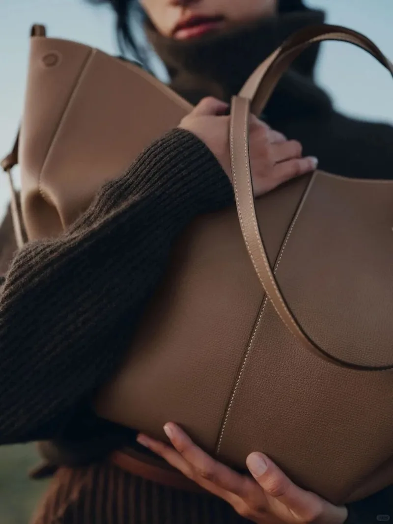 Borsa ad ala francese alla moda, borsa tote in vera pelle, borsa a tracolla sotto le ascelle di grande capacità, di nicchia, regalo