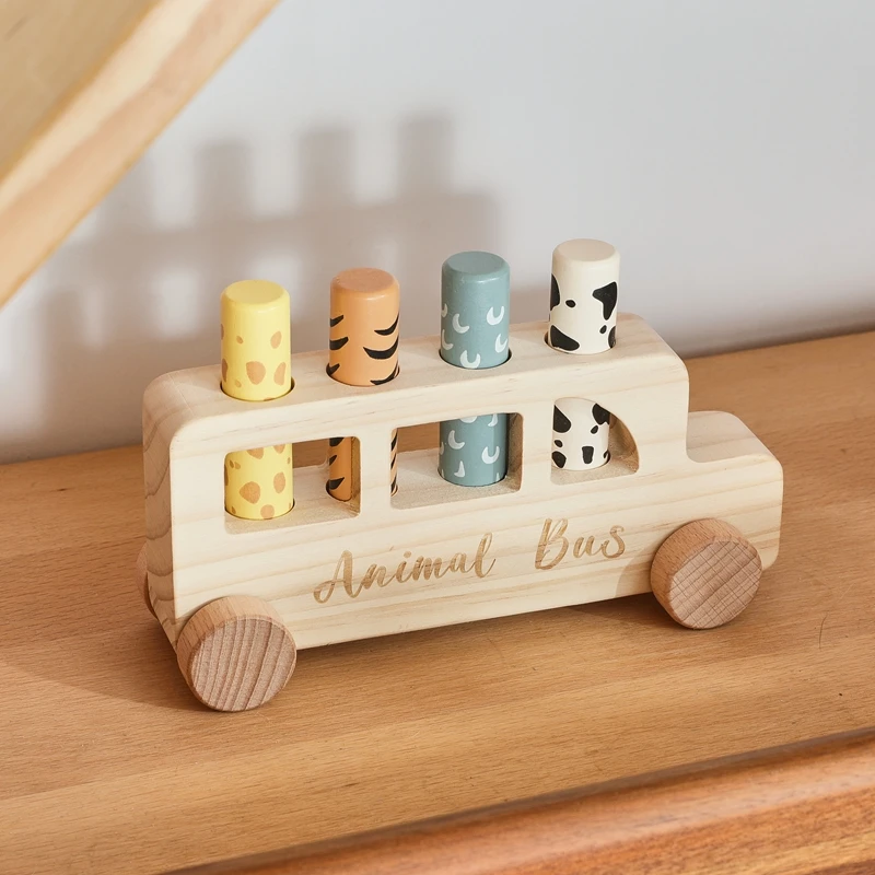Montessori Spielzeug Baby Finger Feine Sport Spiel Tier Haut Erkenntnis Pädagogisches Spielzeug Keine Bpa Holz Bus Presse Bounce Spielzeug Kind Geschenk – Detail 5