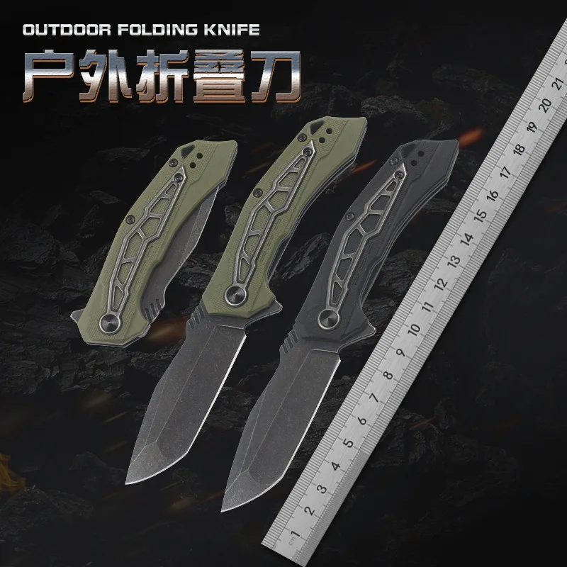 

KS 1376 High hardness outdoor folding knife,portable waist clip, wilderness survival PP fiber handle folding knife, rope cutting