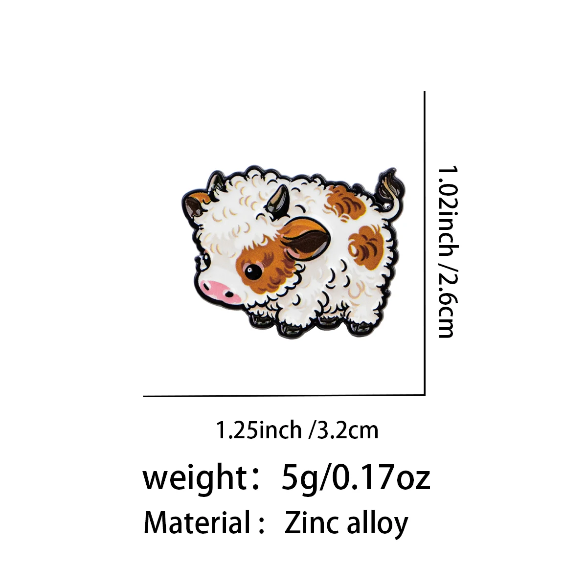 Cute Cow Enamel Pin Kawaii Animal Brooch Pines Lapel Pins Badge on Backpack Clothing Accessories Funny Jewelry Friends Gifts