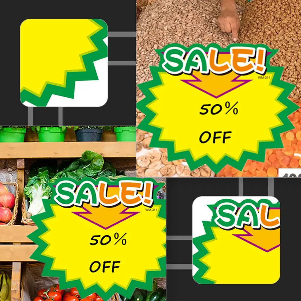 Price Tags Blank White Card Retail Store Display Promotional Signs Advertising Stickers Folder Labels