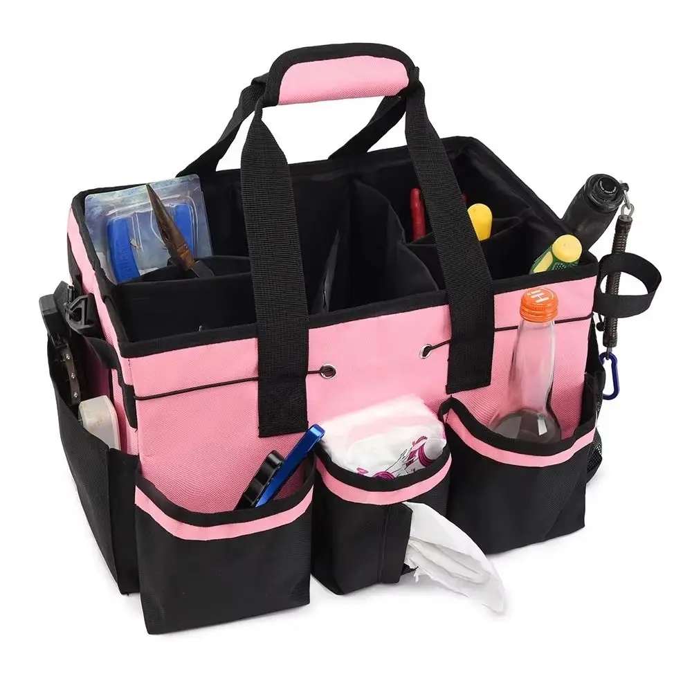

Adjustable Shoulder Straps Cleaning Tools Storage Bag Multipocket Oxford Fabric Electrician Tool Pouch Large Capacity Wide Mouth