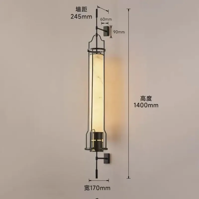 Contemporary Luxury Wall Lamps Long Pole LED Wall Sconces Villa Living Room Hotel Background of The Meeting Hall Adorn Fixtures