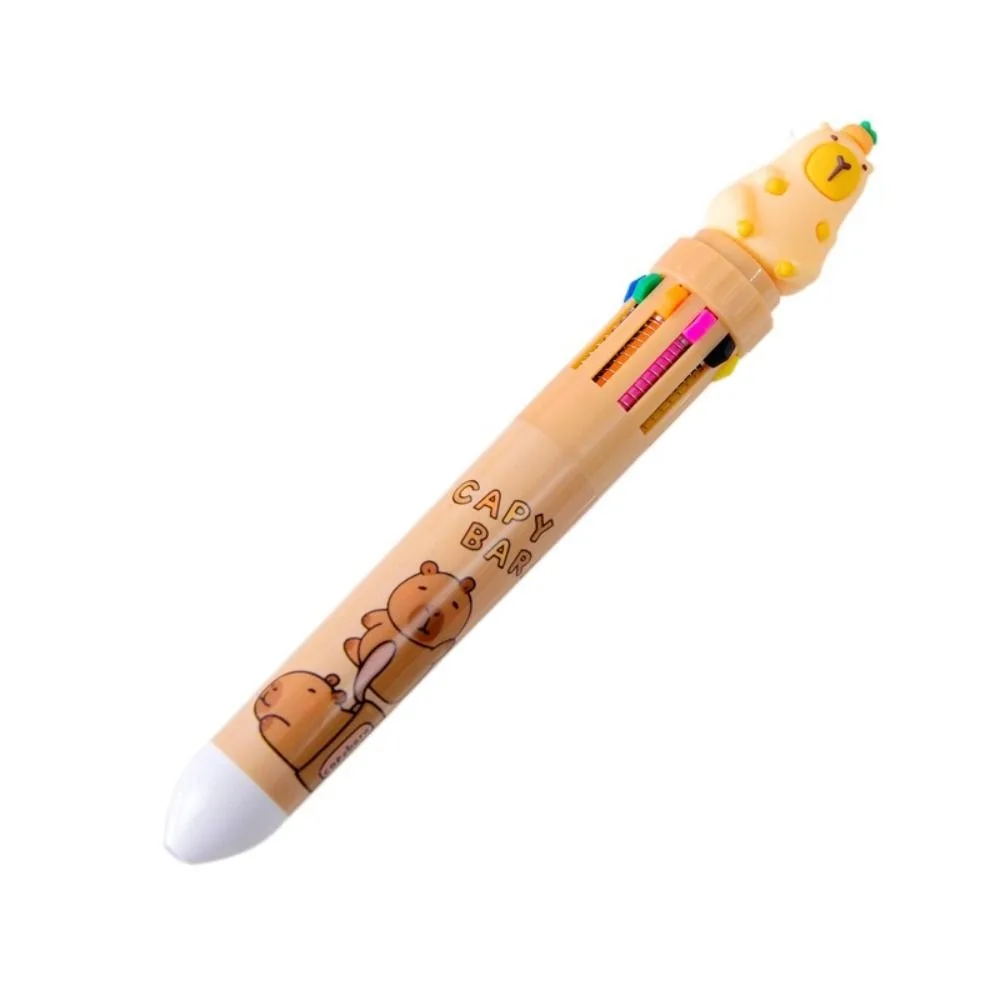 

Cute Quick Dry 10 Colors Capybara Ballpoint Pen 0.5mm Cartoon Colorful Ink Gel Pens Durable Multicolored Pen Student