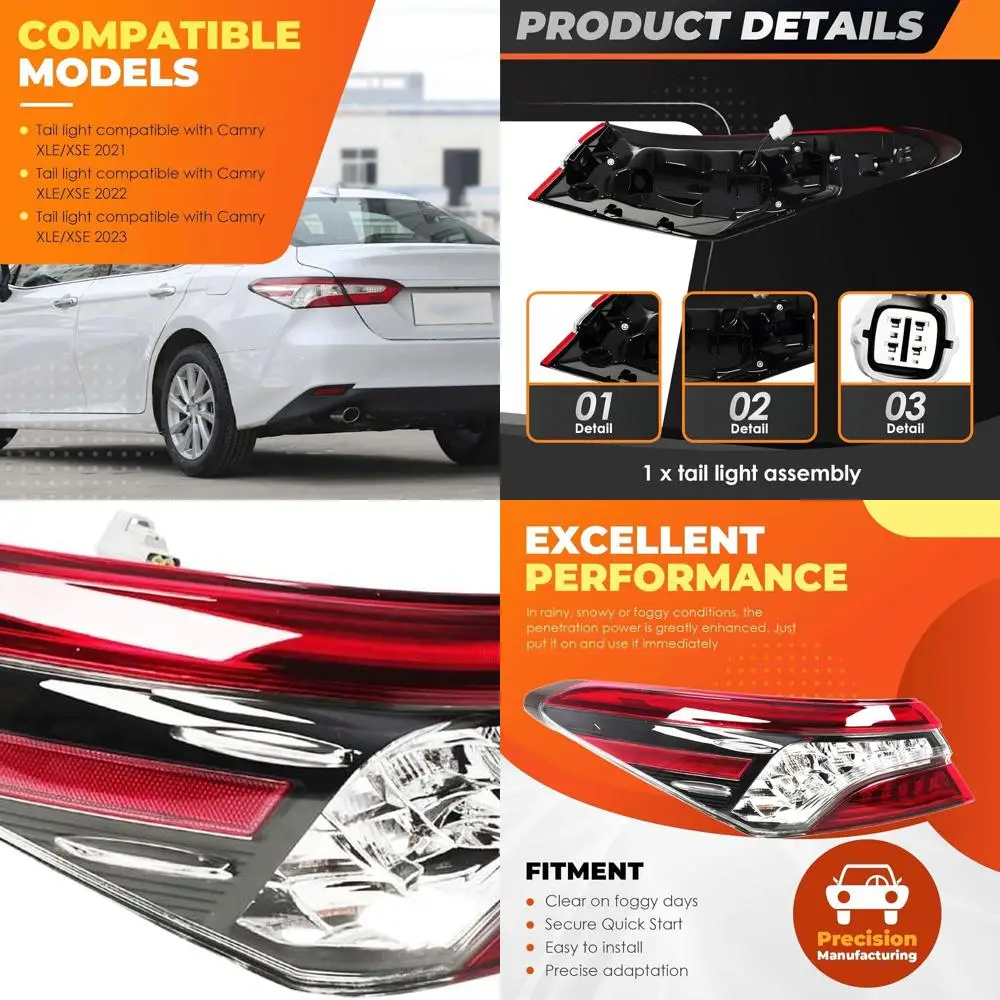 

Camry 2021-2023 XLE/XSE Left Rear Tail Light Assembly without Bulbs, 81560-06A30