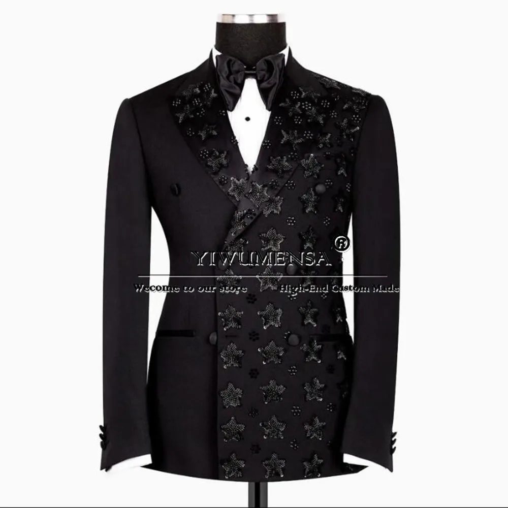 

Unique Designer Suits Men Double Breasted Man Blazers Customized 2-Piece Groom Formal Occasion Party Tuxedos Costume Homme 2025