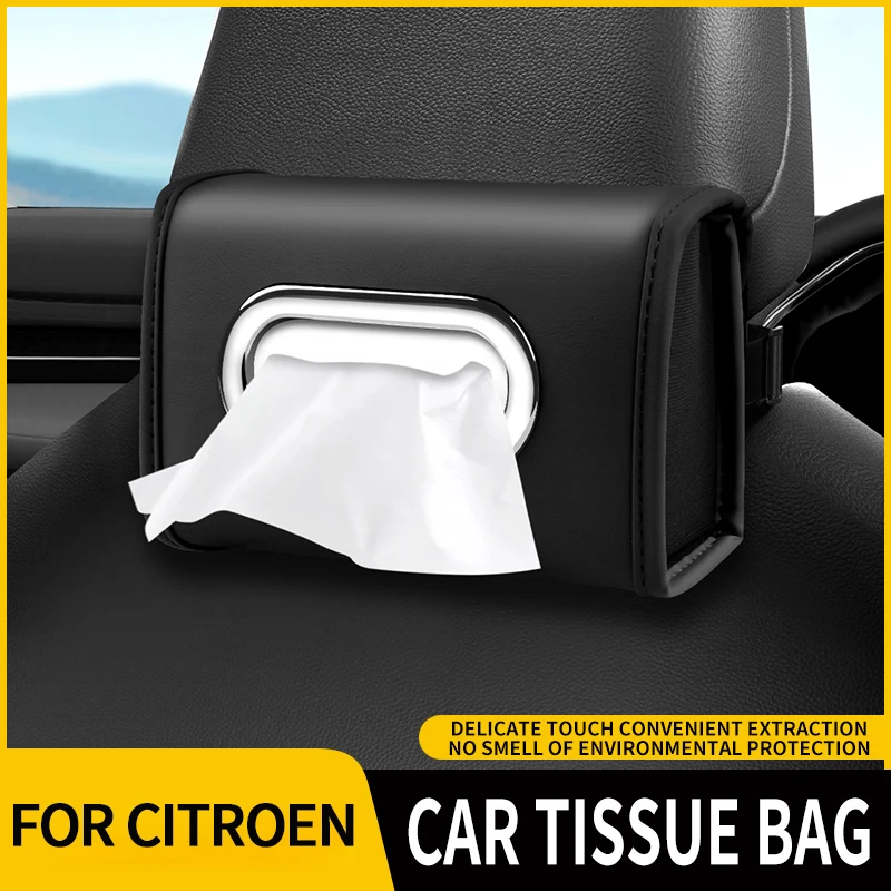 For Citroen C2 C3 C4 C5 X7 Berlingo Xsara Picasso Car Interior Tissue Box Hanging Napkin Storage Bag Premium Car Accessories  - view 6