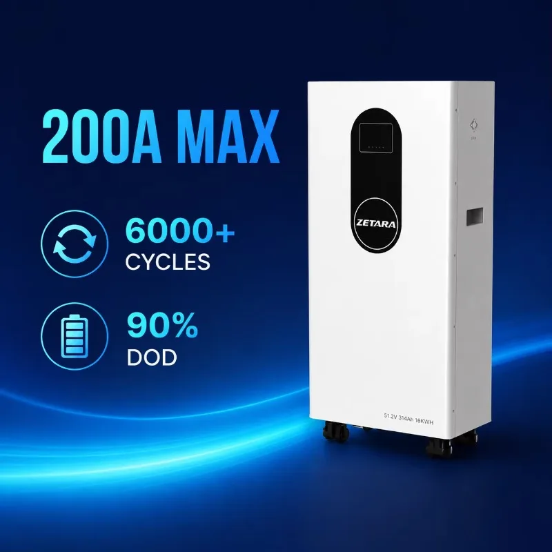 New Arrival 314Ah Cell 16kWh 51.2V LiFePO4 Battery Wall Mounted Smart Energy Storage System For Sustainable Solar Power